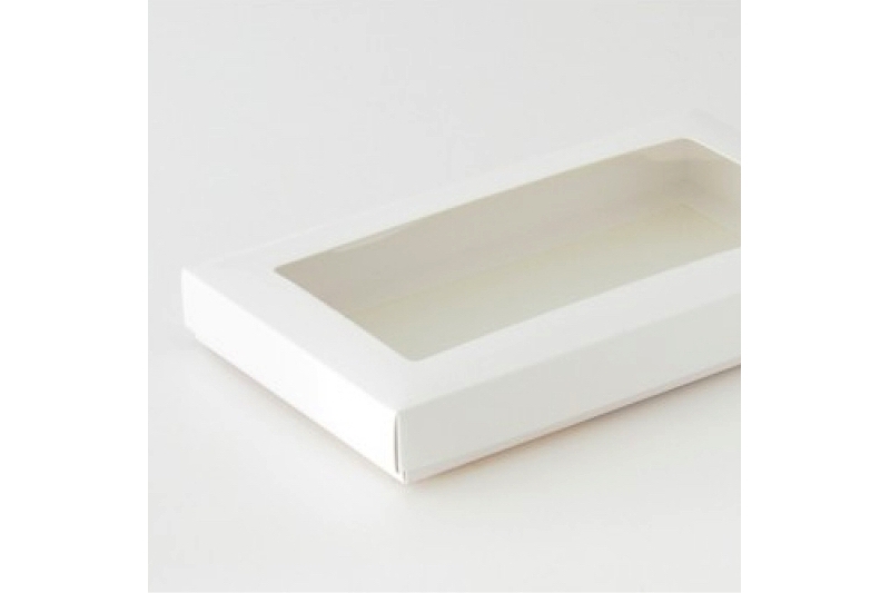 Коробка на 5 печений с окном (белая/крафт) 